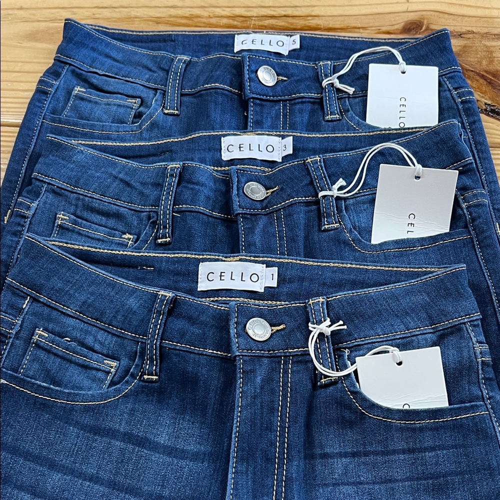 CELLO High Rise skinny stretch denim cuffed comfy high waisted Jeans